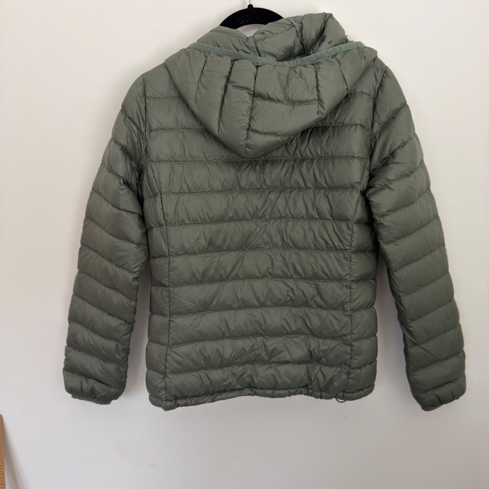 Tna Botanie Packable Puffer Jacket Sage Green Hooded Lightweight Quilted Small - Picture 4 of 6